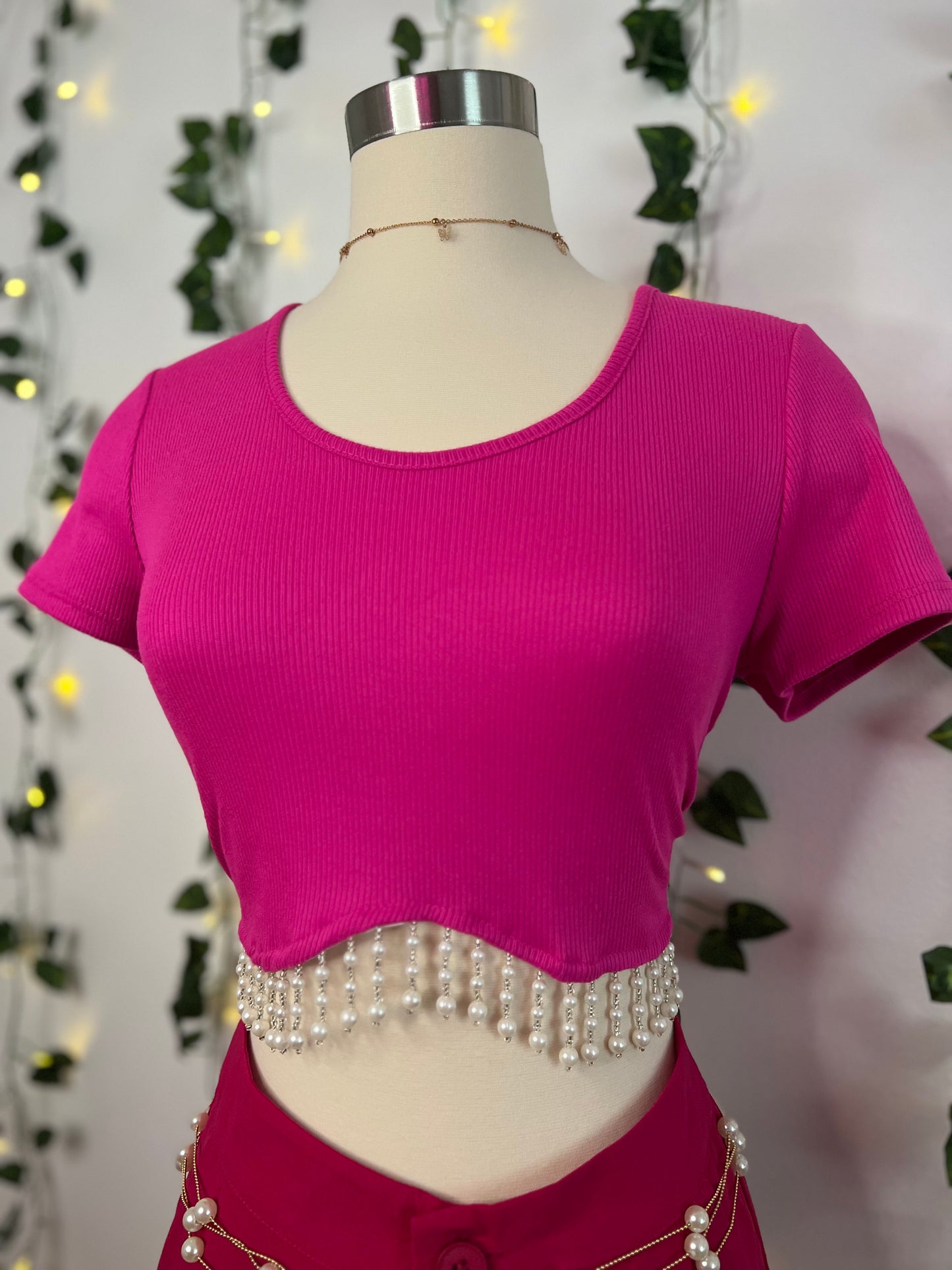 Hot Pink Pearl Top